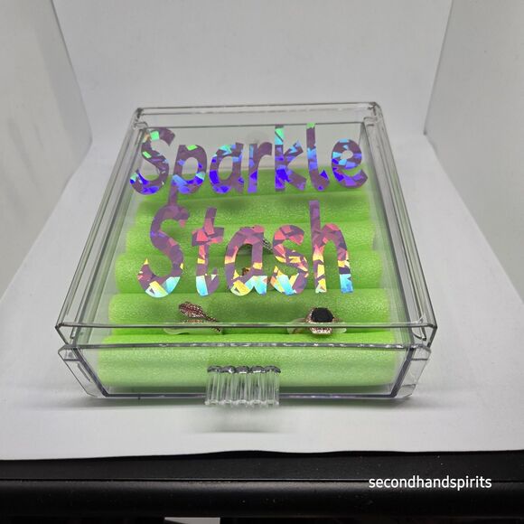 Sparkle Stash Acrylic Ring Holder – Neon Display Box for Jewelry Storage Bonus - Picture 5 of 5